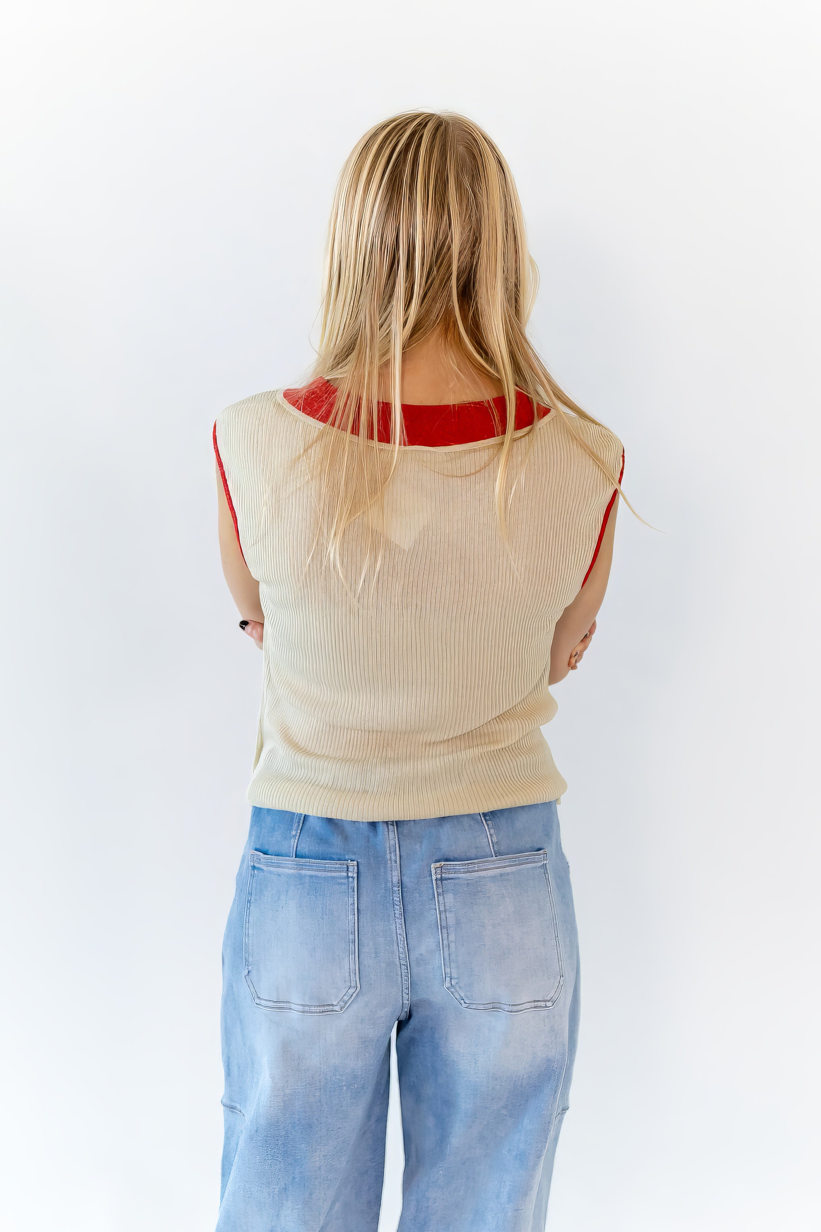 Sonrel Contrast Collared Top