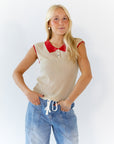 Sonrel Contrast Collared Top