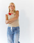 Sonrel Contrast Collared Top