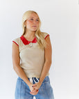 Sonrel Contrast Collared Top