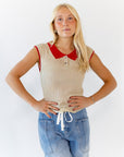 Sonrel Contrast Collared Top