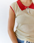 Sonrel Contrast Collared Top