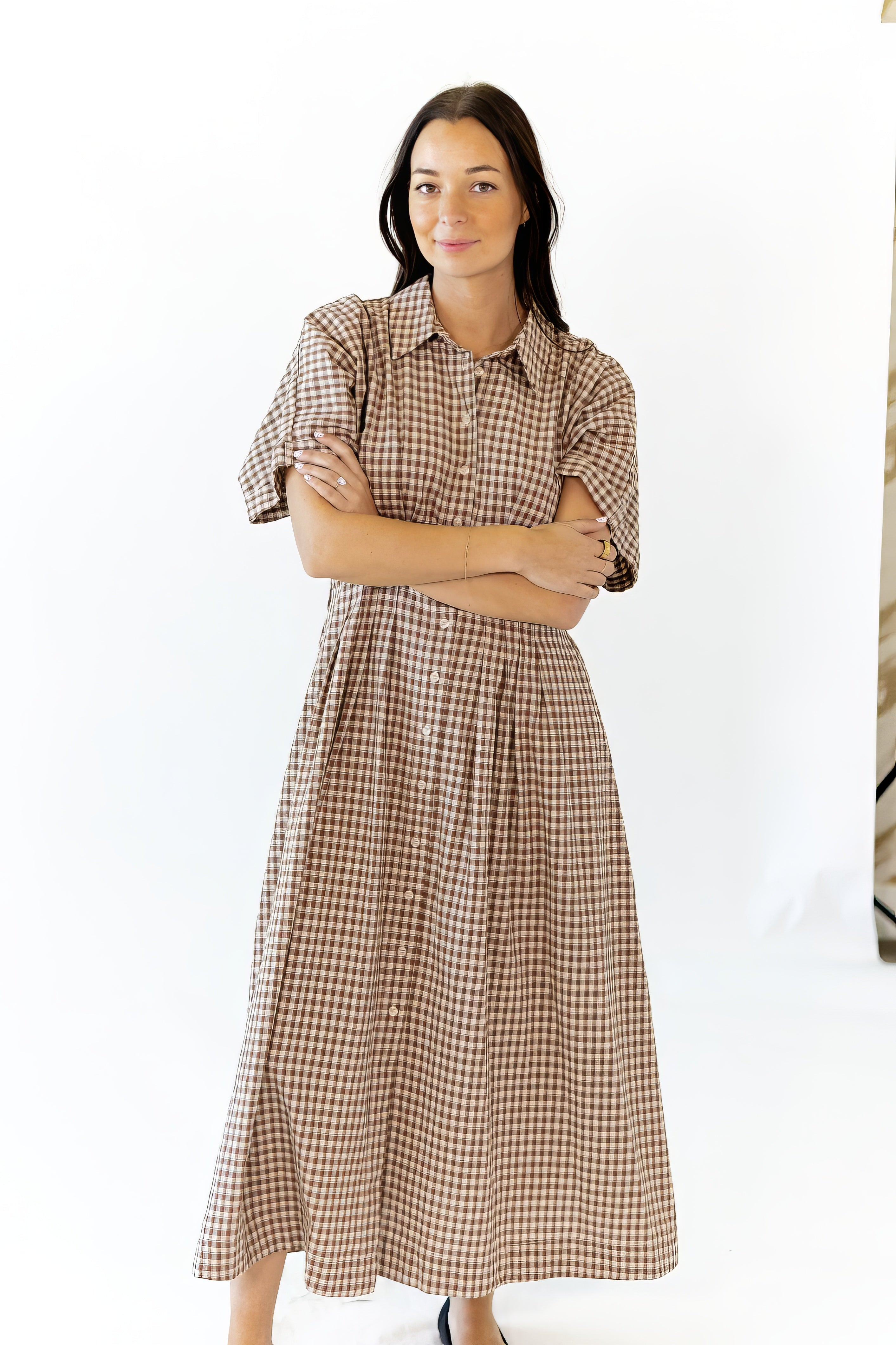 Tilla Gingham Maxi Dress