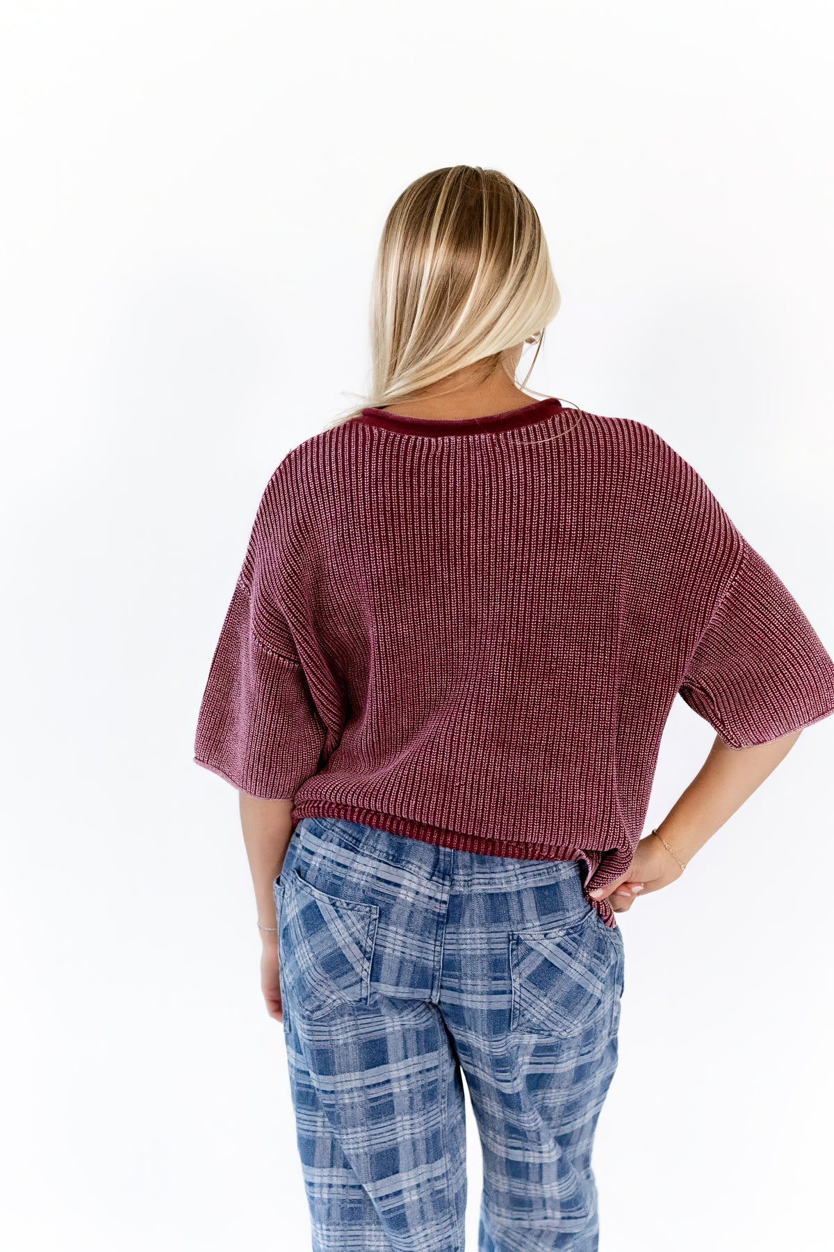 Cherry Button Knit Top