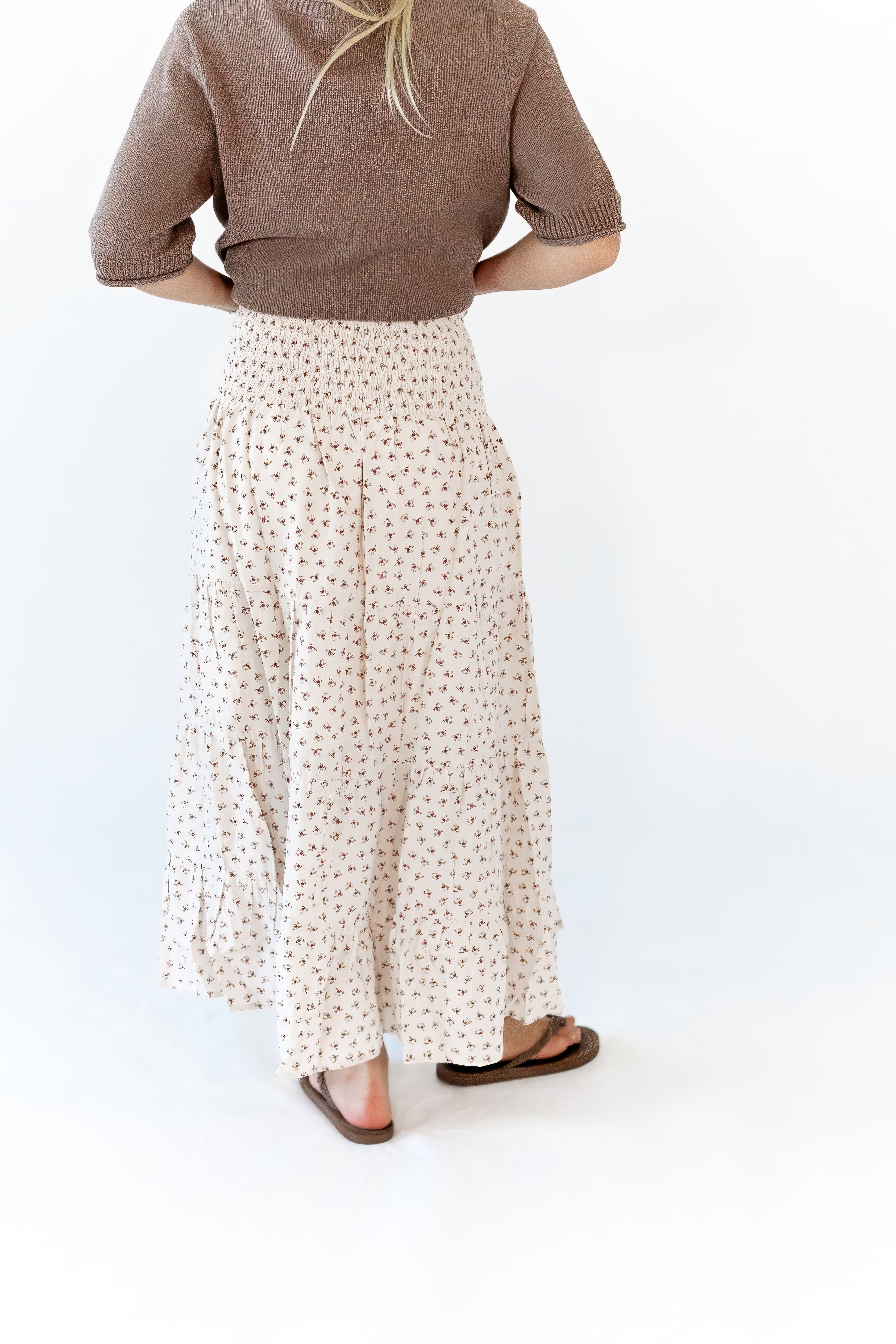Willow Ditsy Tiered Midi Skirt