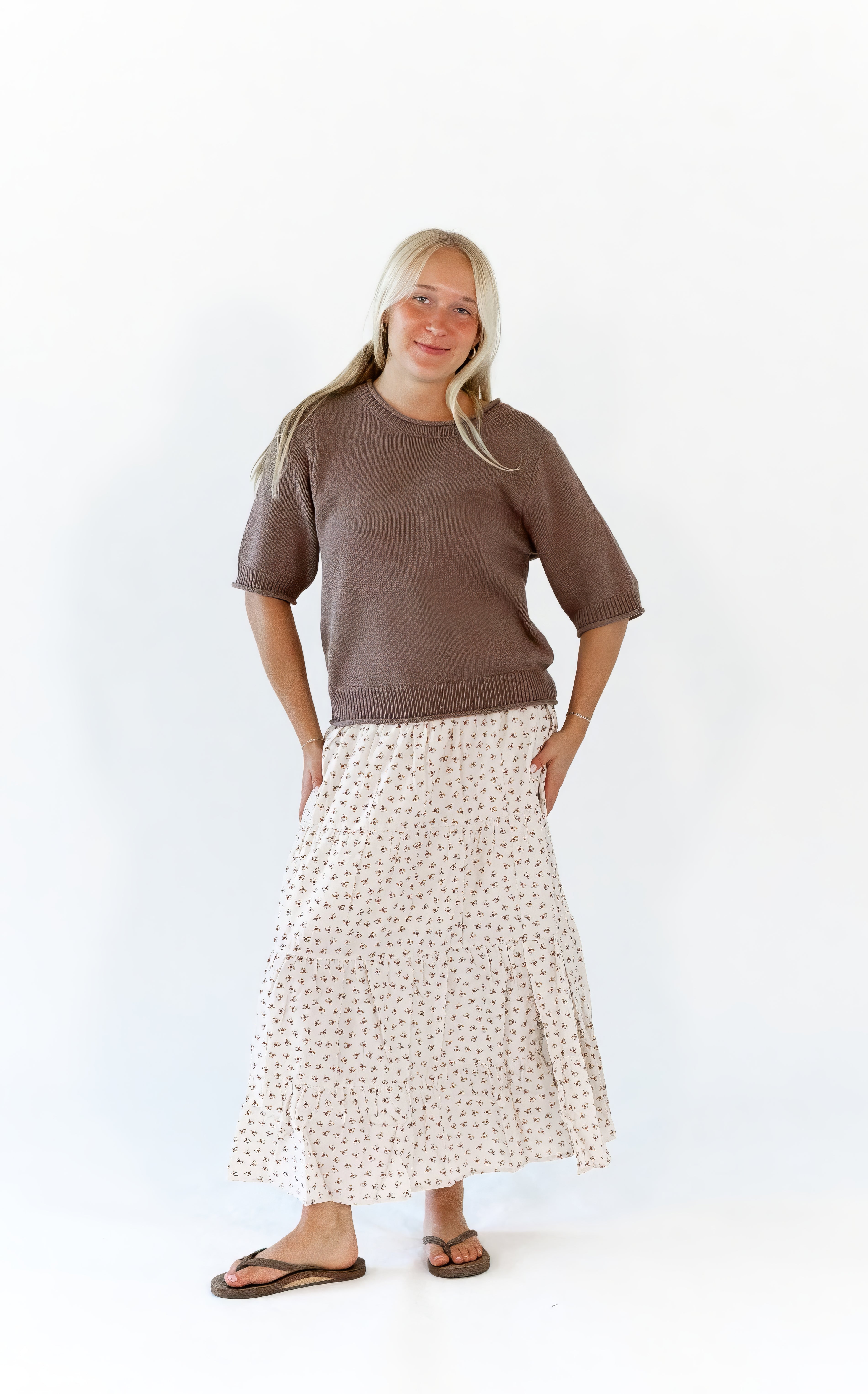 Willow Ditsy Tiered Midi Skirt