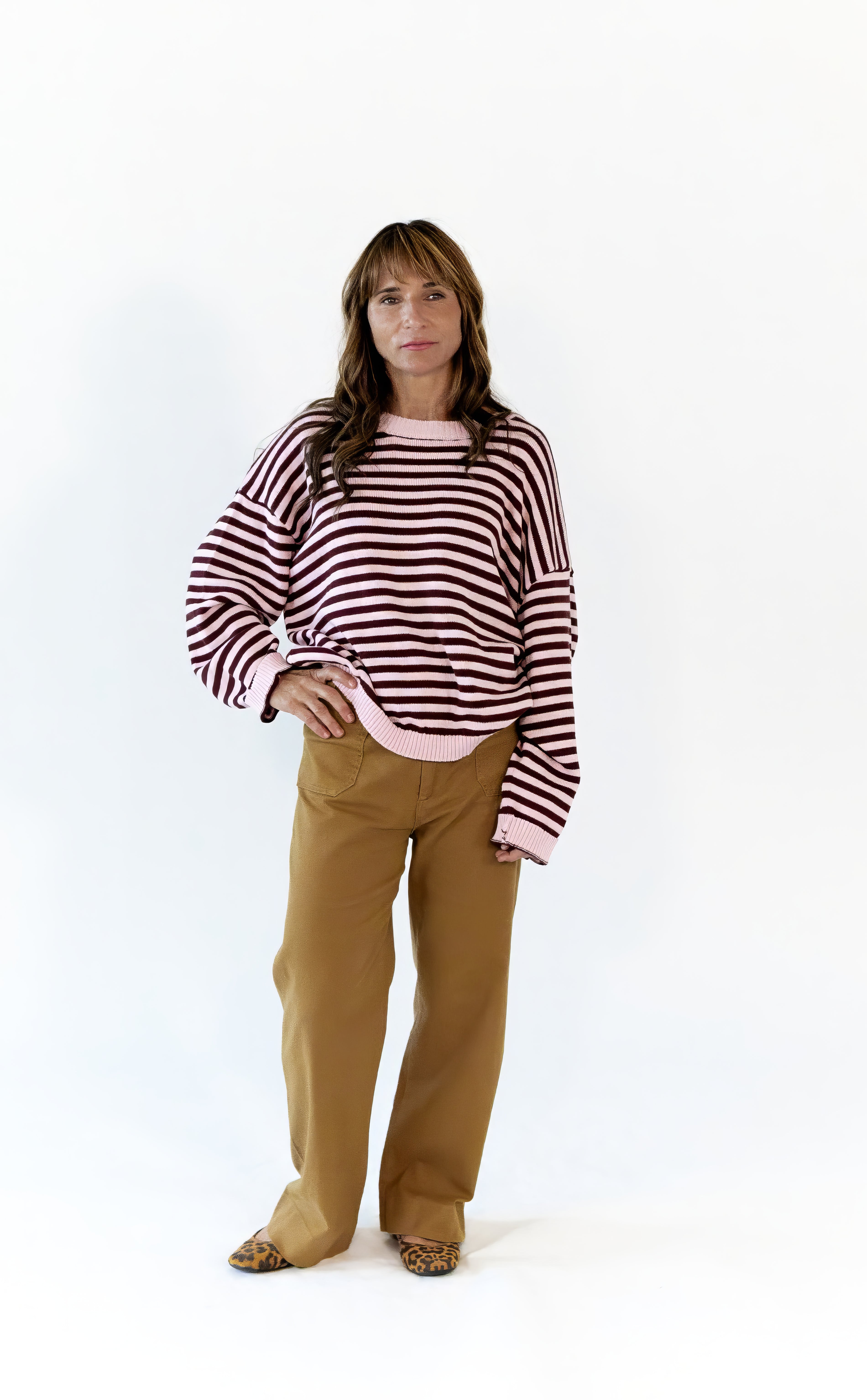 Willa Striped Button Back Sweater