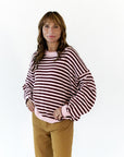 Willa Striped Button Back Sweater