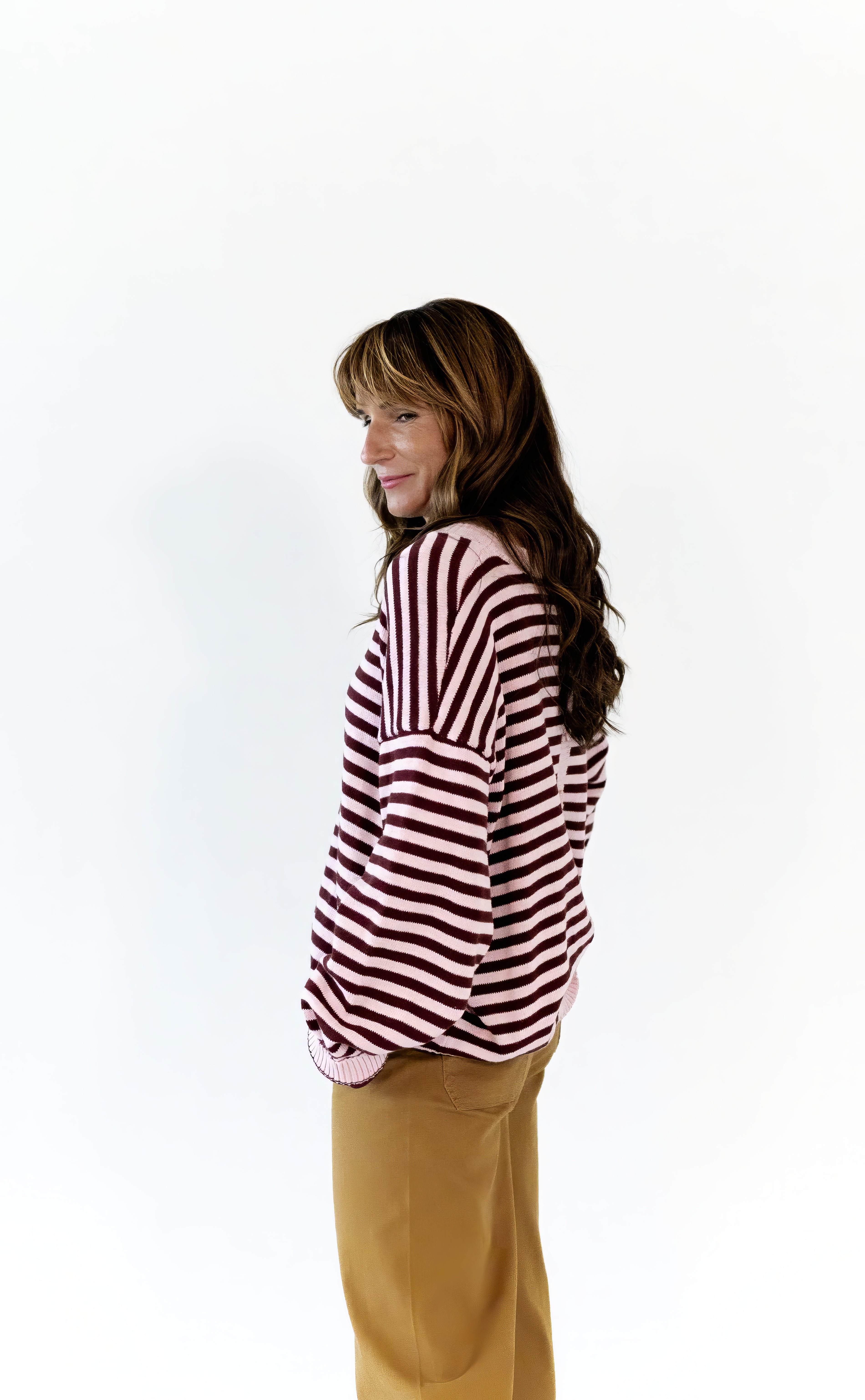 Willa Striped Button Back Sweater