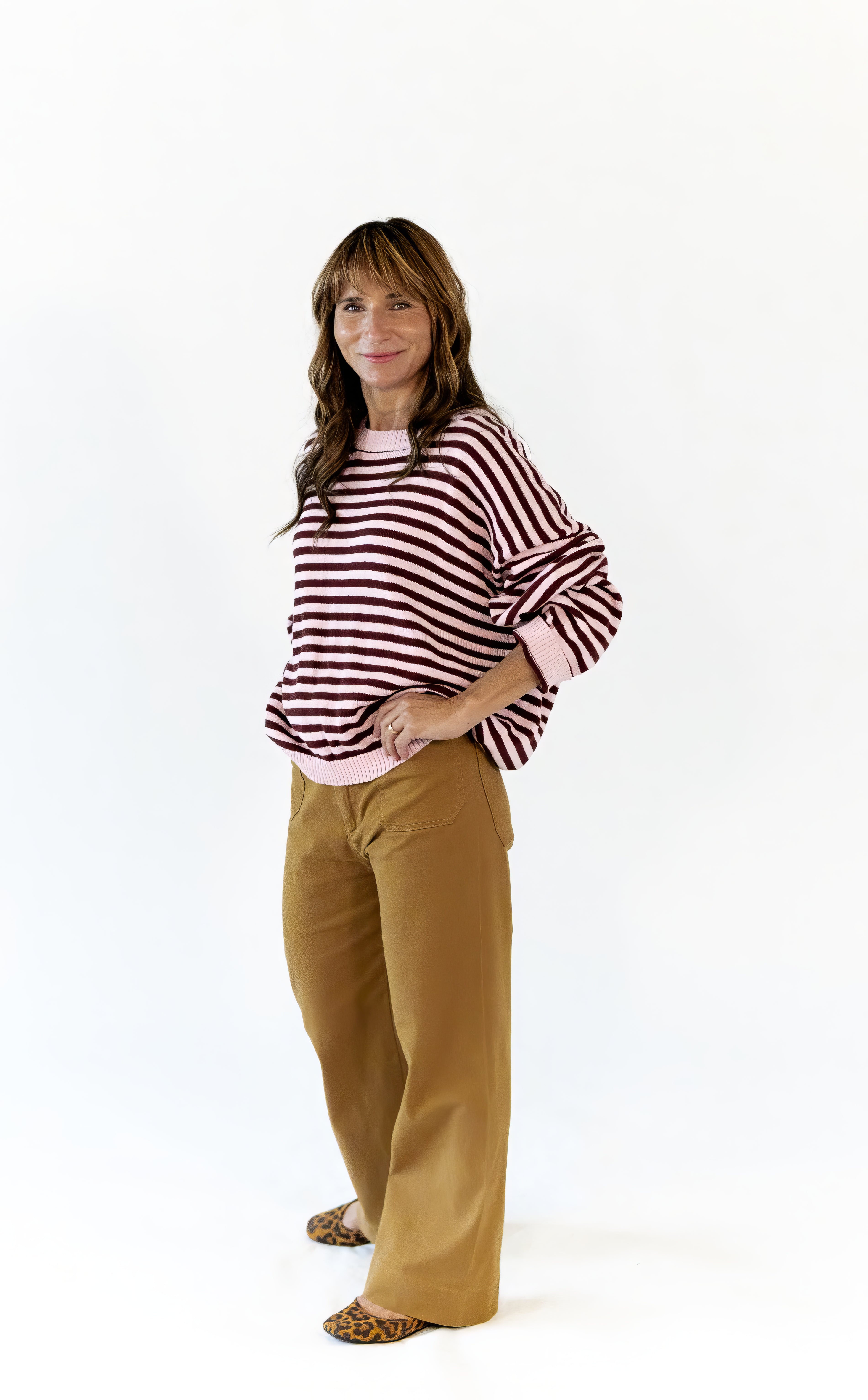 Willa Striped Button Back Sweater
