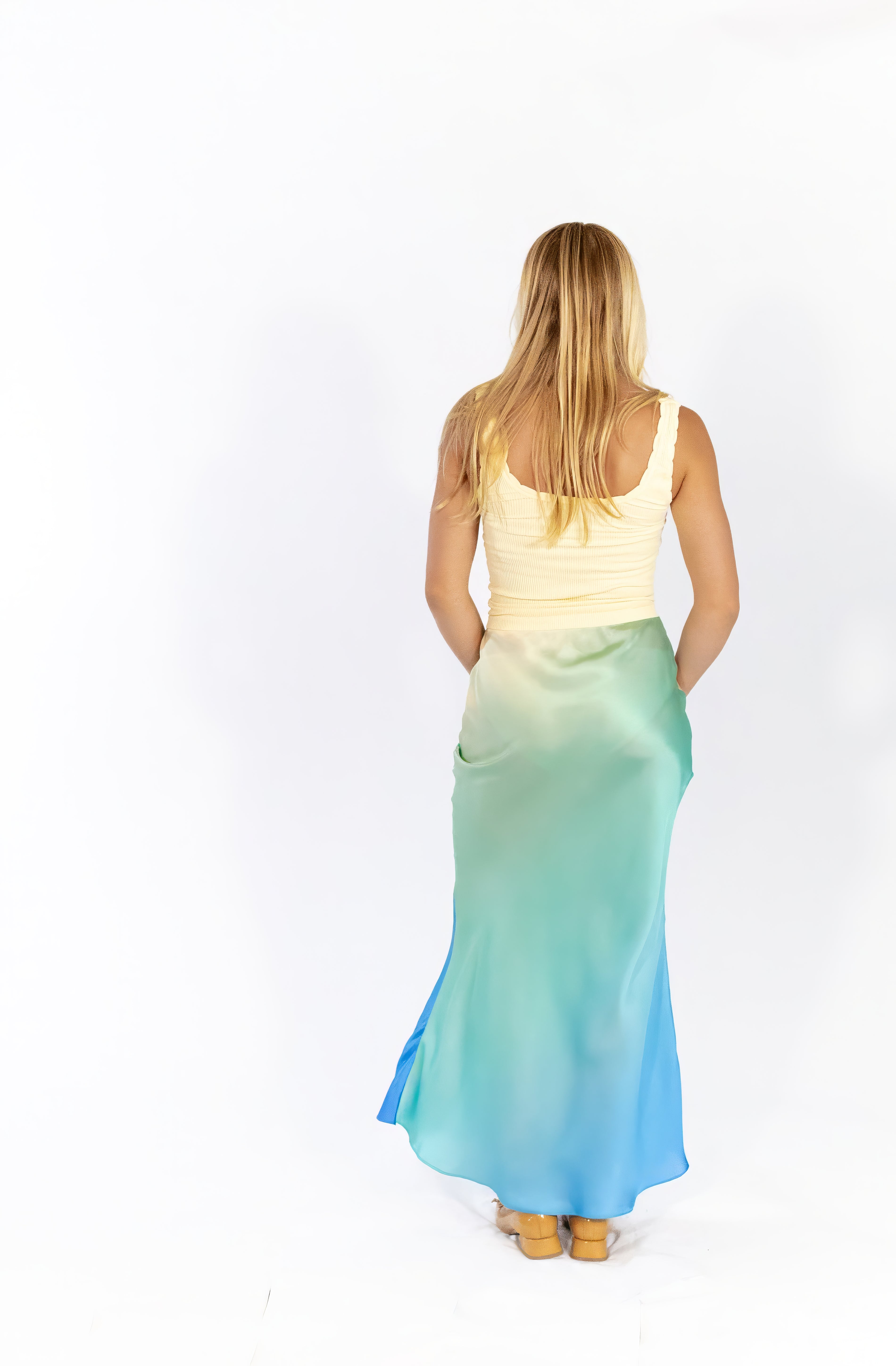 Cecelia Ombre Satin Skirt