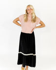 Afterglow Lace Accent Skirt · Black