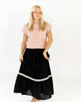 Afterglow Lace Accent Skirt · Black