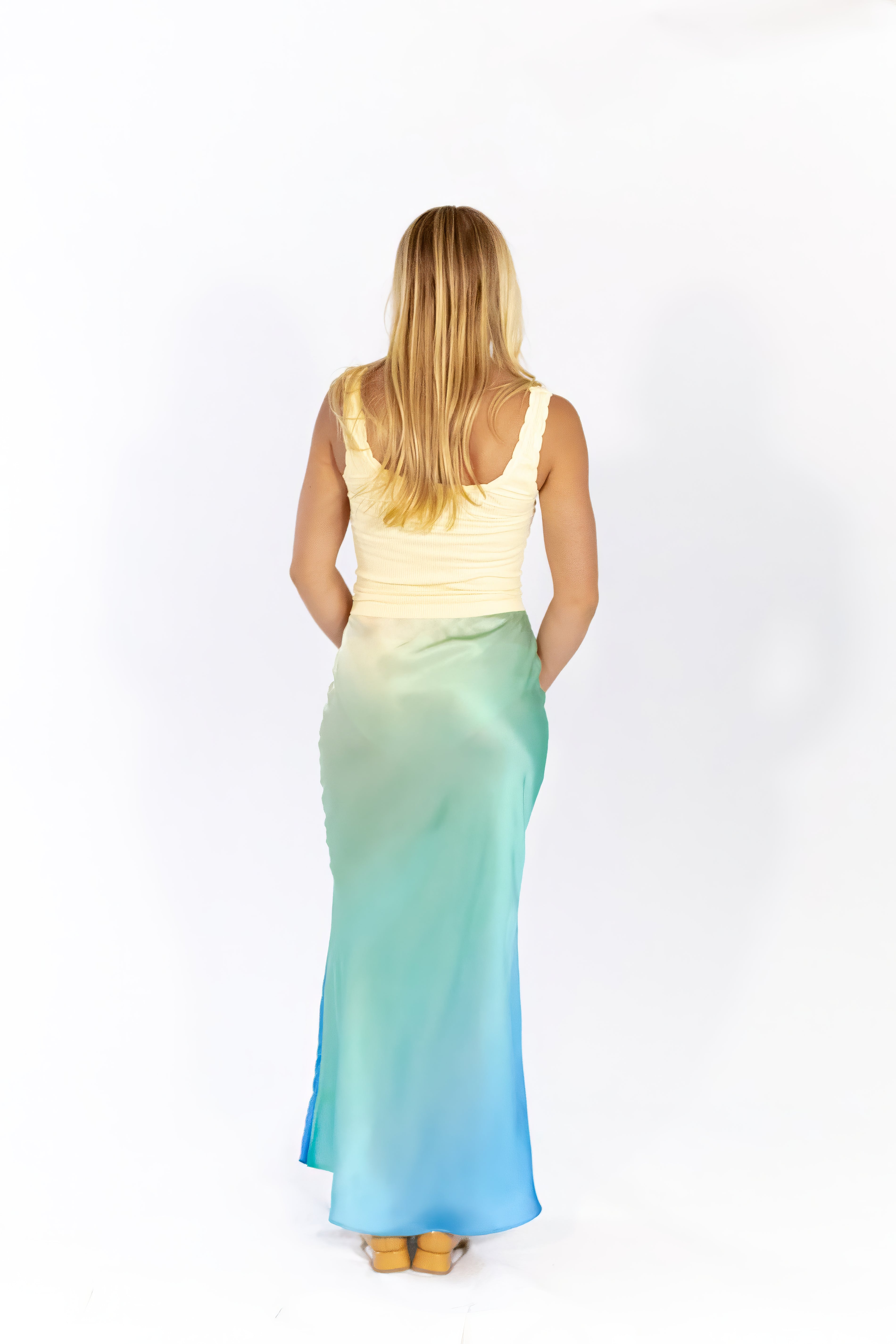 Cecelia Ombre Satin Skirt