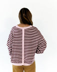 Willa Striped Button Back Sweater