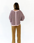 Willa Striped Button Back Sweater