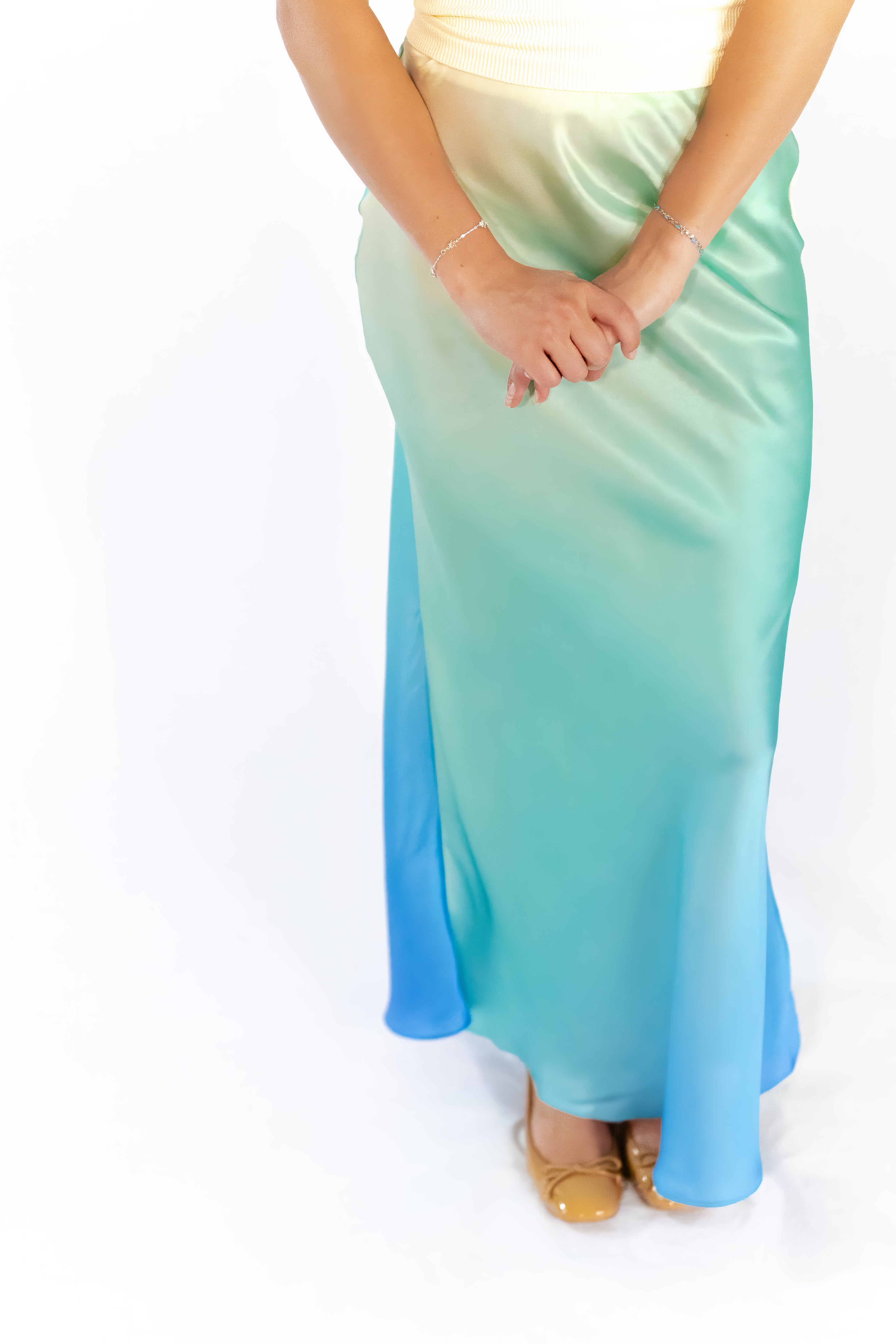 Cecelia Ombre Satin Skirt
