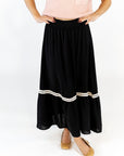Afterglow Lace Accent Skirt · Black