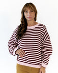 Willa Striped Button Back Sweater