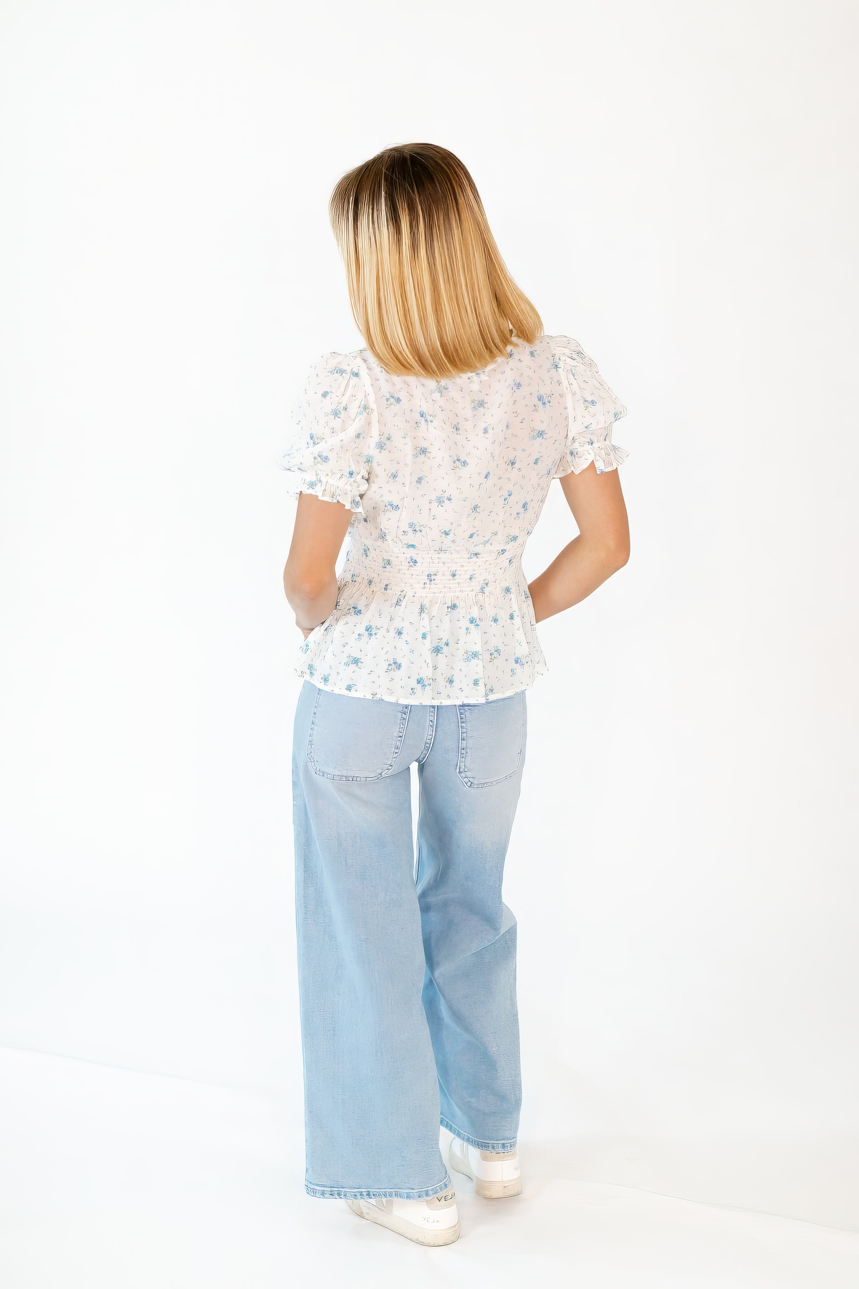 Wendy Floral Crochet Trim Top