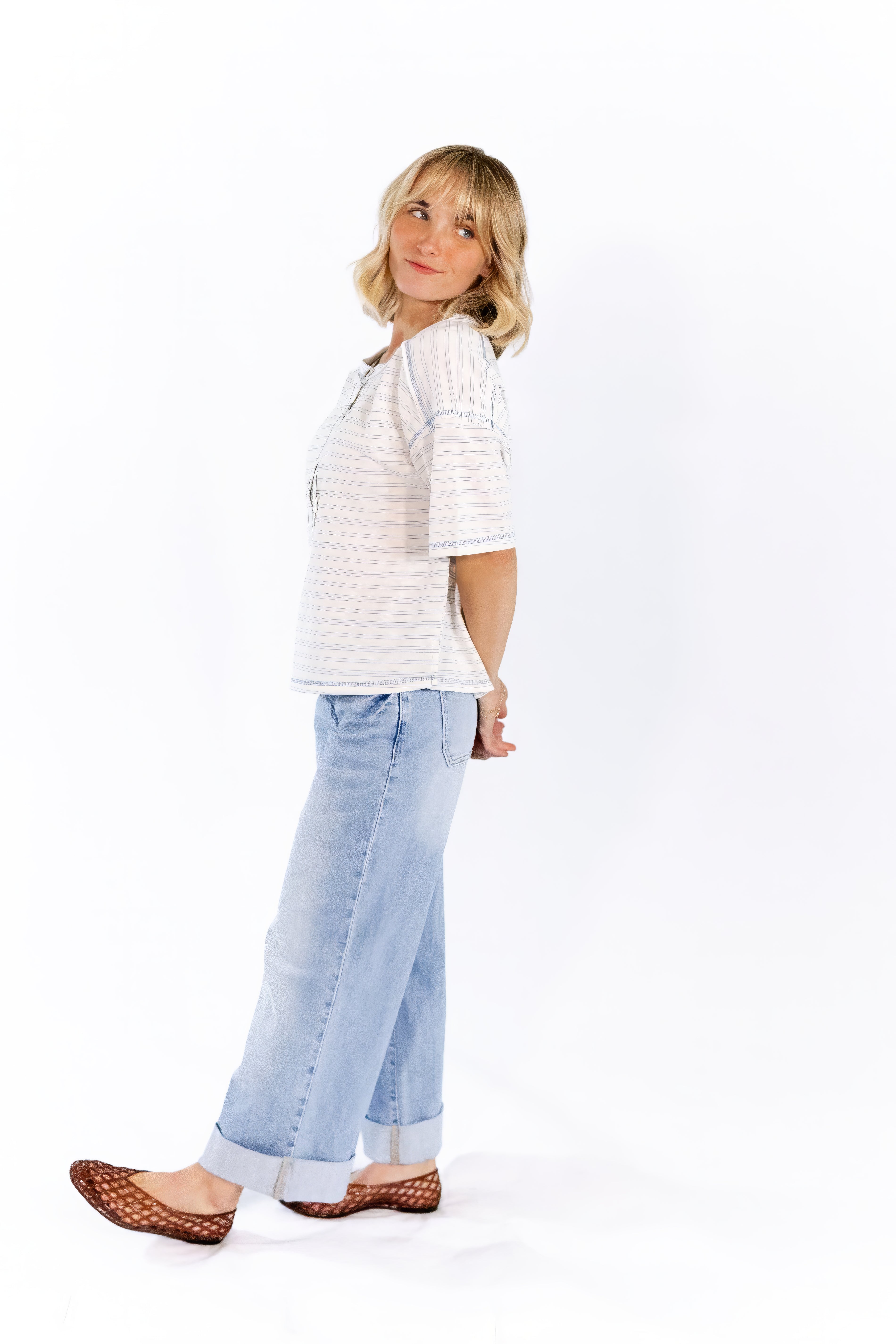 Whiley Striped Henley Tee