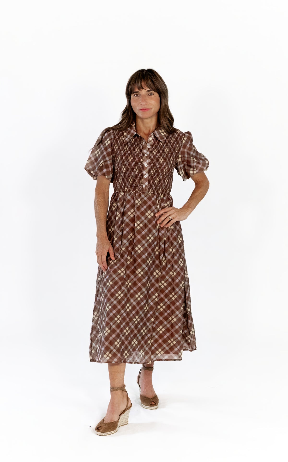 Sylvia Smocked Plaid Dress