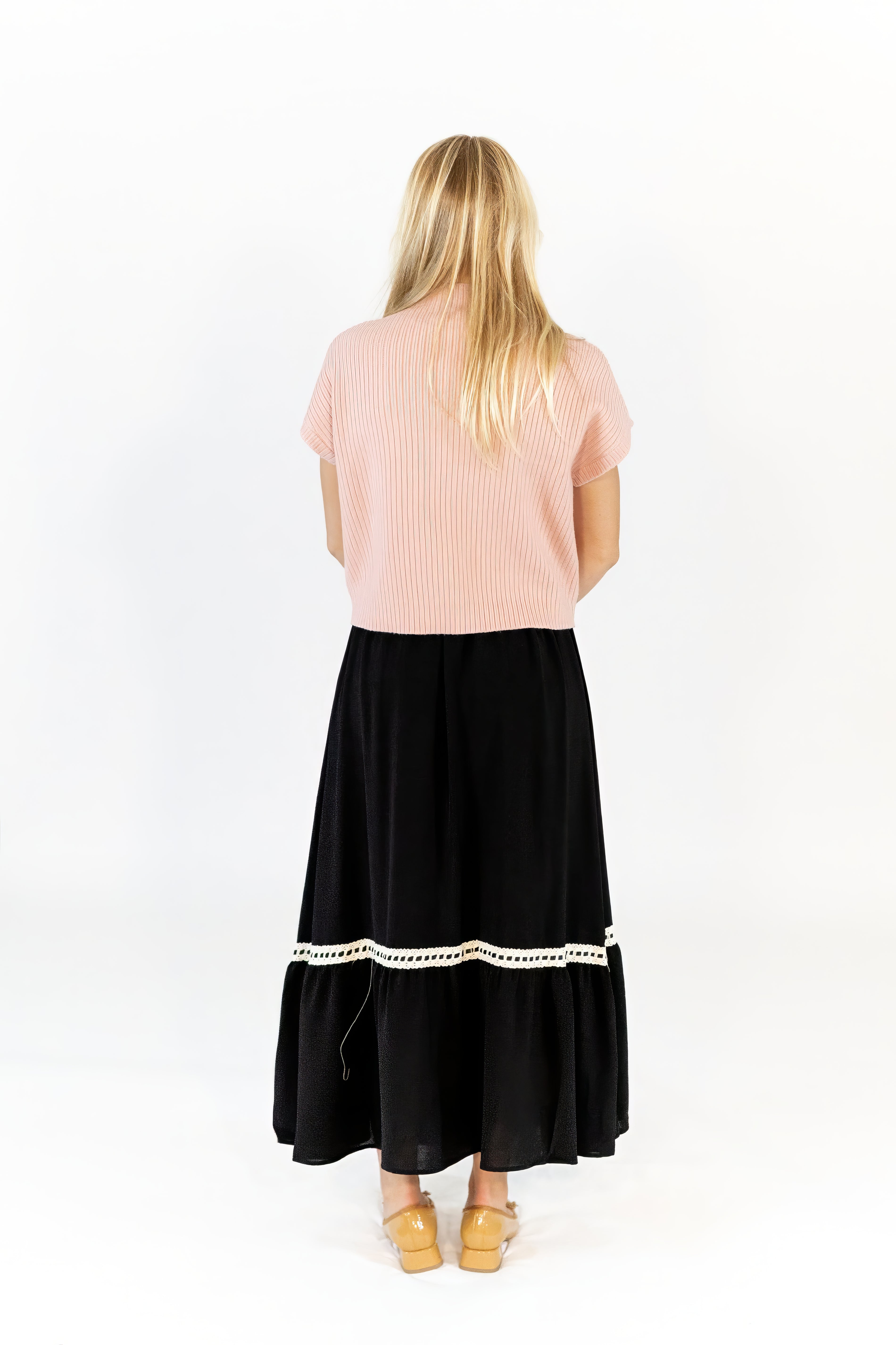Afterglow Lace Accent Skirt · Black