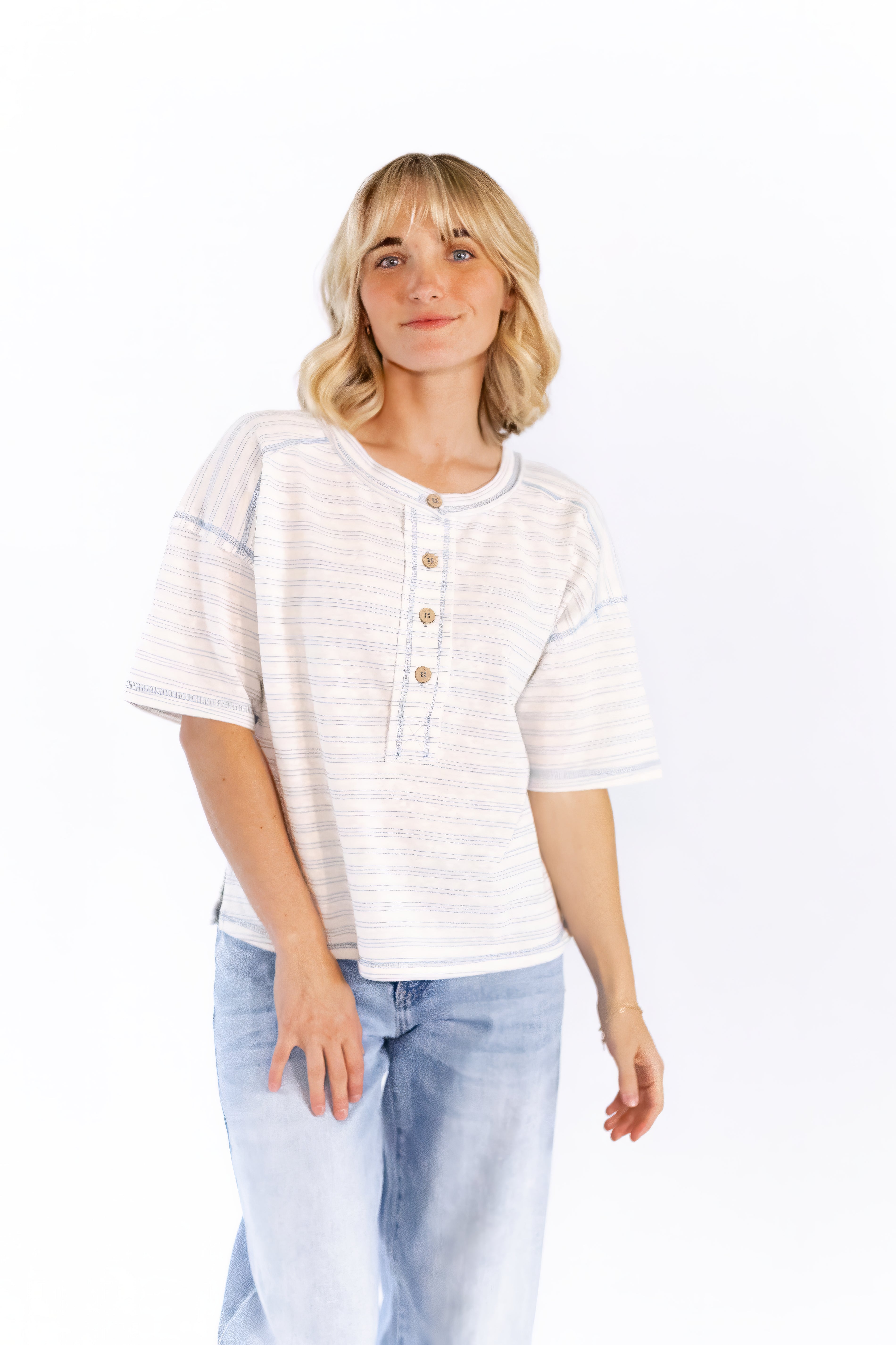 Whiley Striped Henley Tee