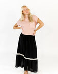 Afterglow Lace Accent Skirt · Black