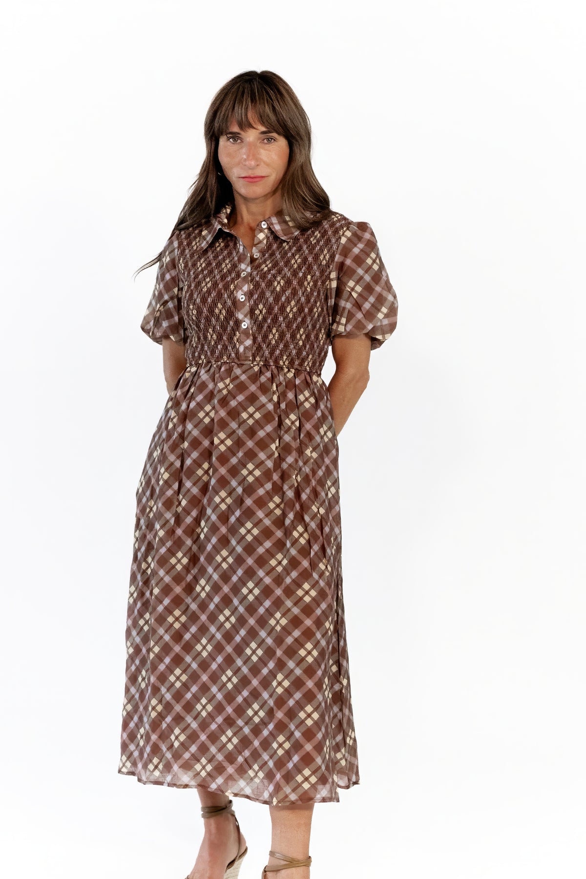 Sylvia Smocked Plaid Dress