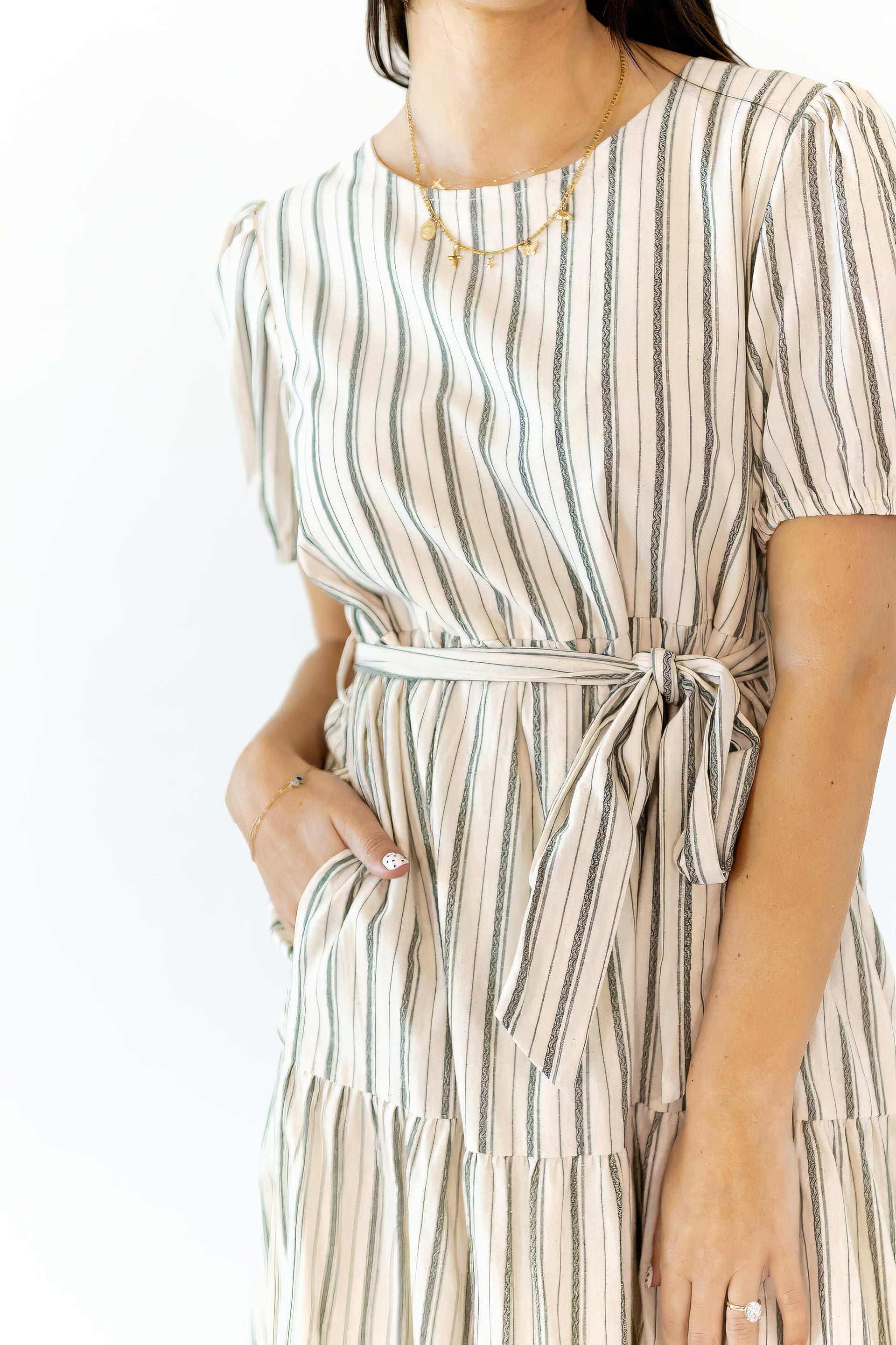 Mariel - Striped Button Dress