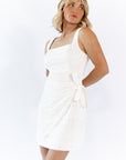 Tuck Lace Wrap Dress