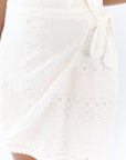 Tuck Lace Wrap Dress