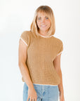 Walter Crochet Contrast Seam Top