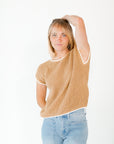 Walter Crochet Contrast Seam Top