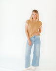 Walter Crochet Contrast Seam Top