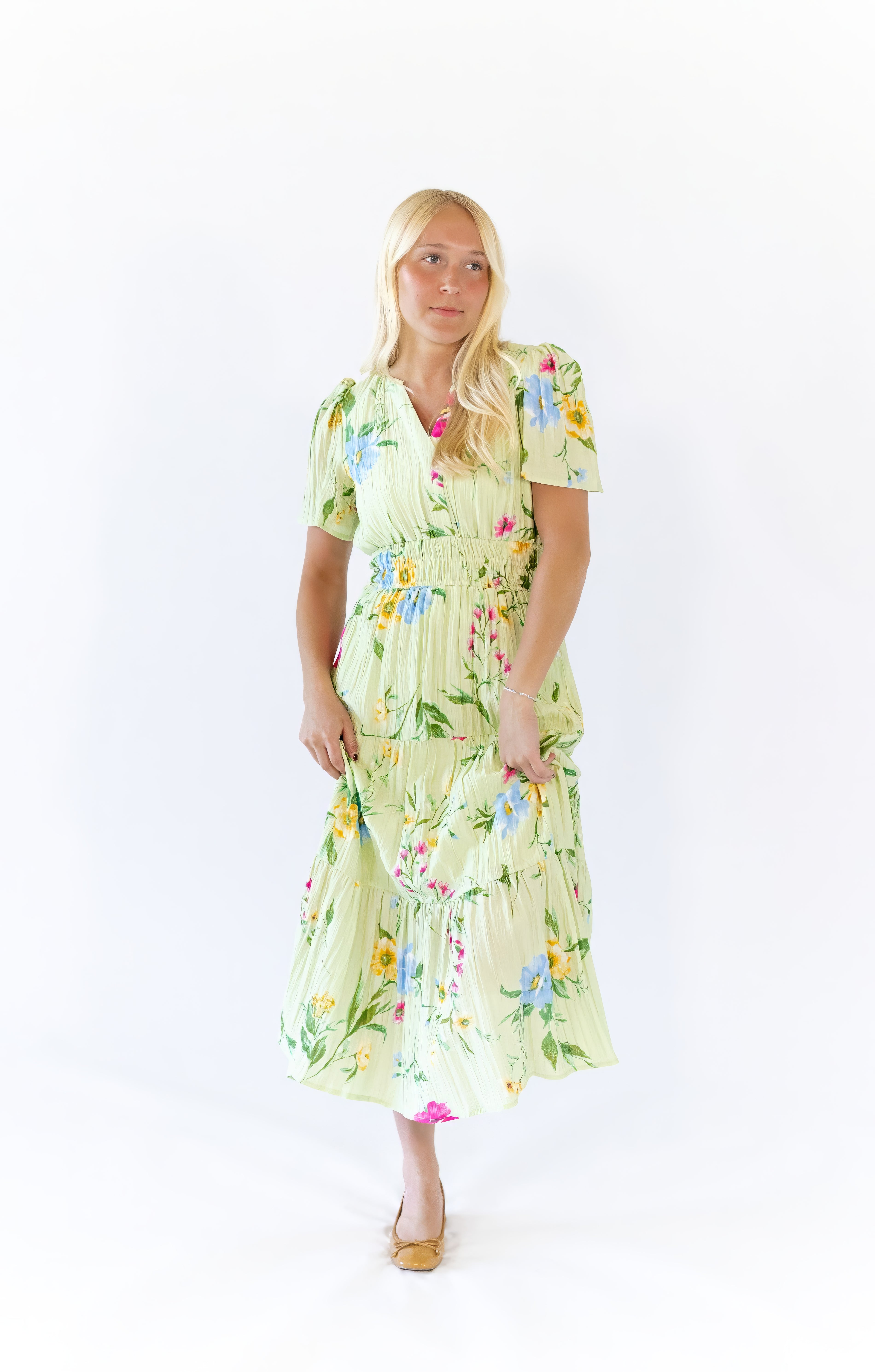 Elaine Floral Midi Dress – Twirl Boutique