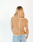 Walter Crochet Contrast Seam Top