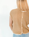 Walter Crochet Contrast Seam Top