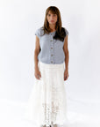 Peyton Raw Edge Cardigan · Dusty Blue