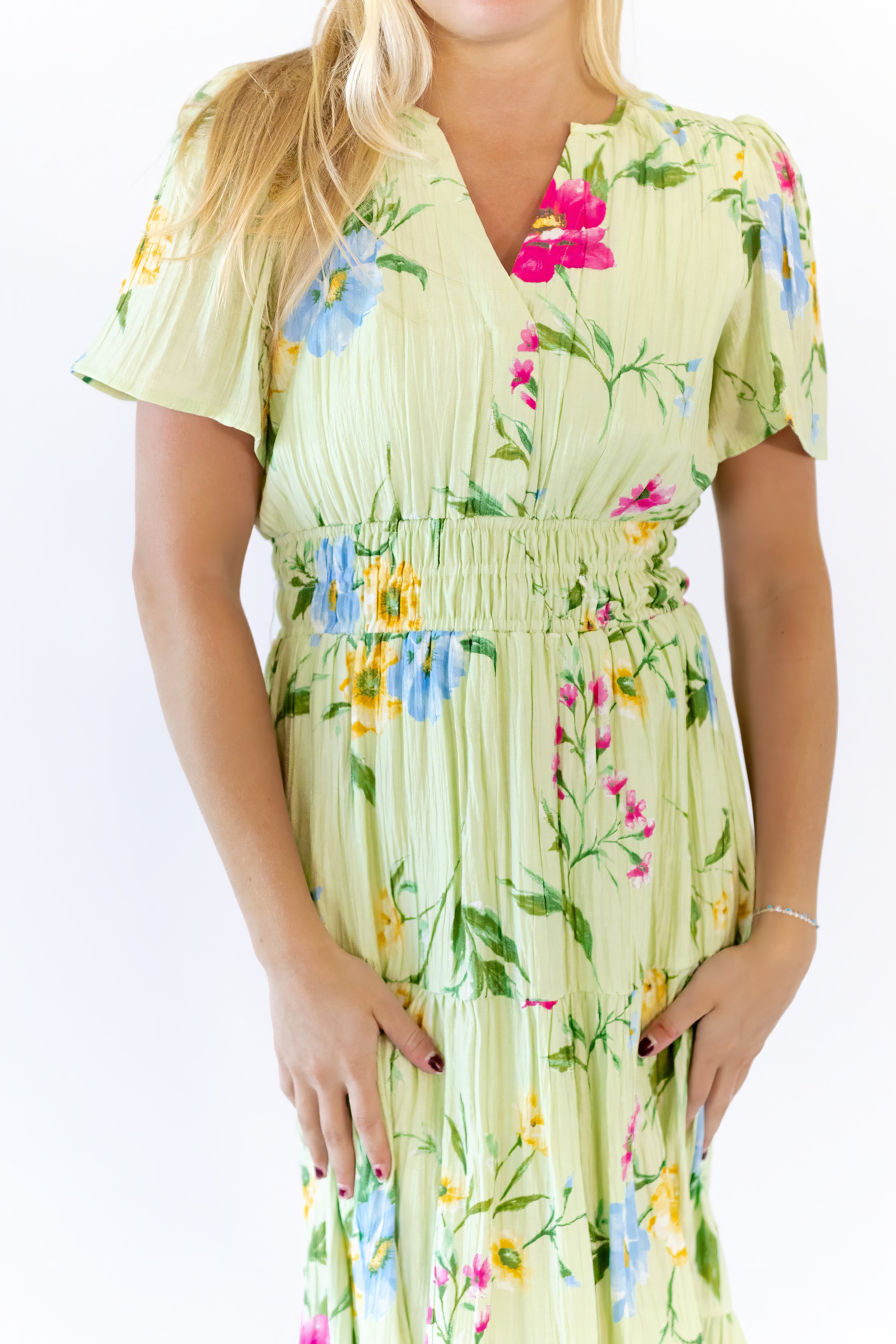 slim fit dress slacks Elaine Floral Midi Dress – Twirl Boutique
