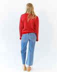 Ayo Striped Cardigan · Red
