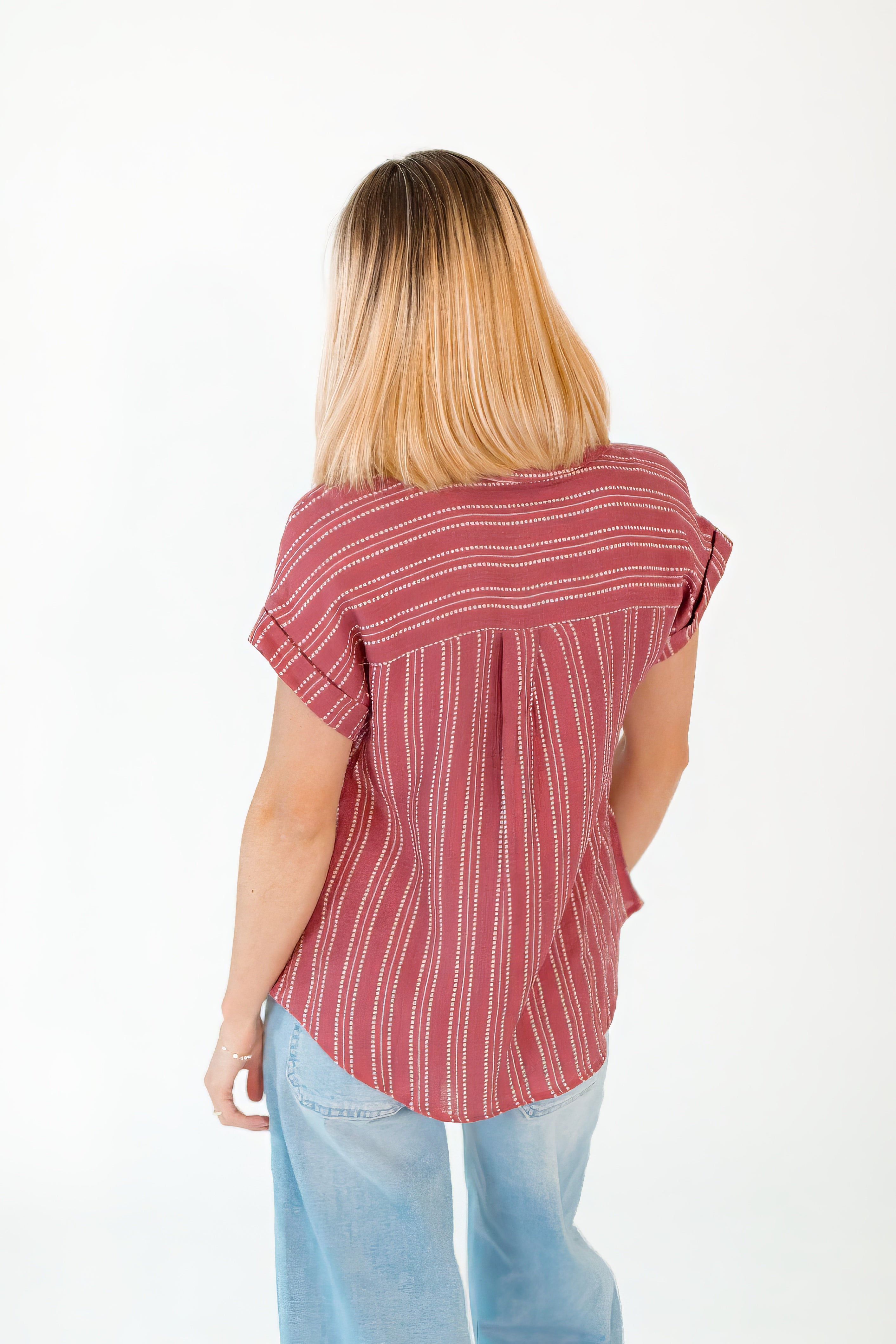 Eva Striped Button Up Top