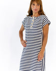 Aven Striped Henley Dress