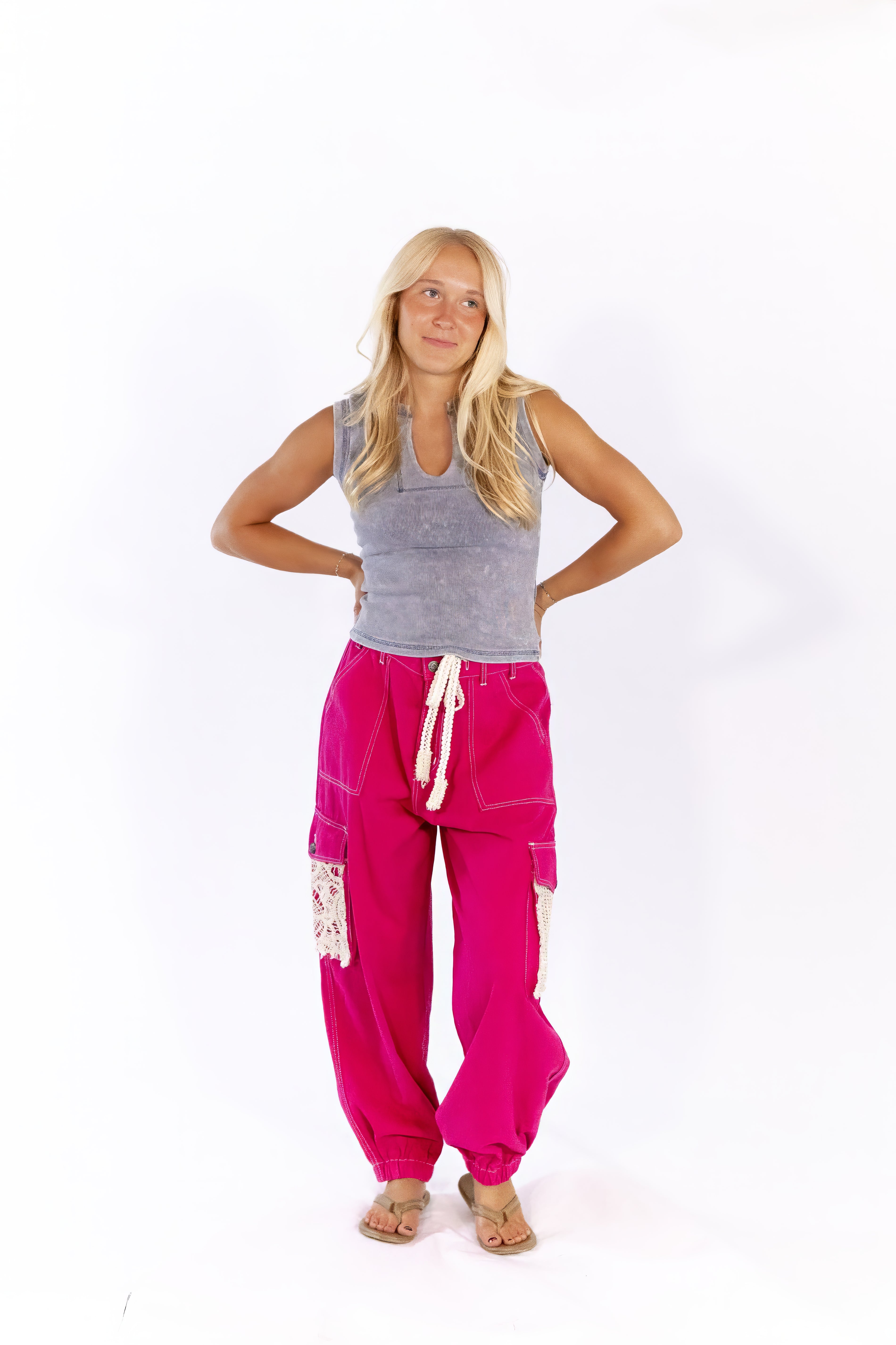 Quincy Split Neck Top · Steel
