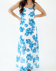 Wylie Floral Drop Hem Maxi Dress・Blue