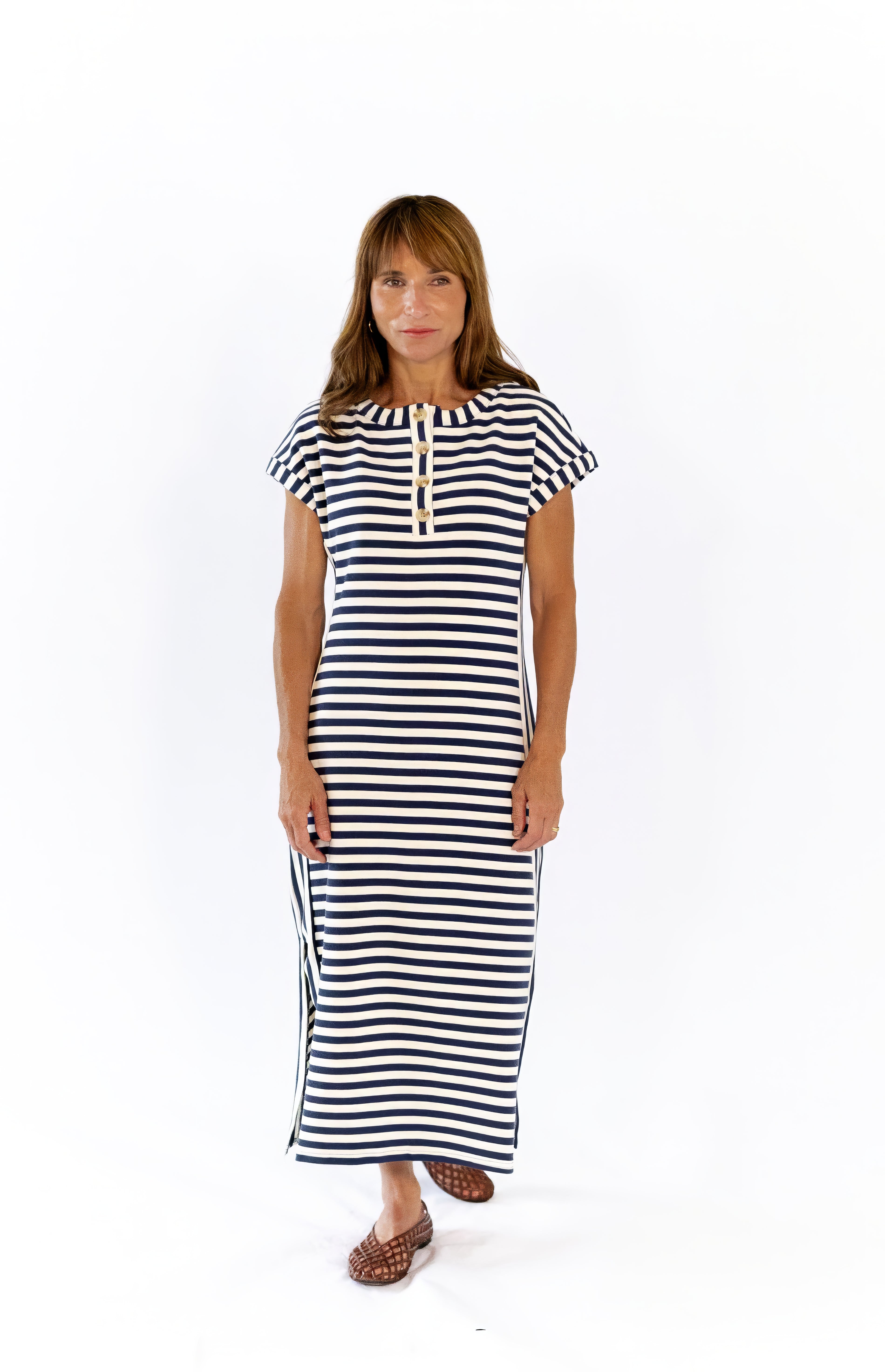 Aven Striped Henley Dress