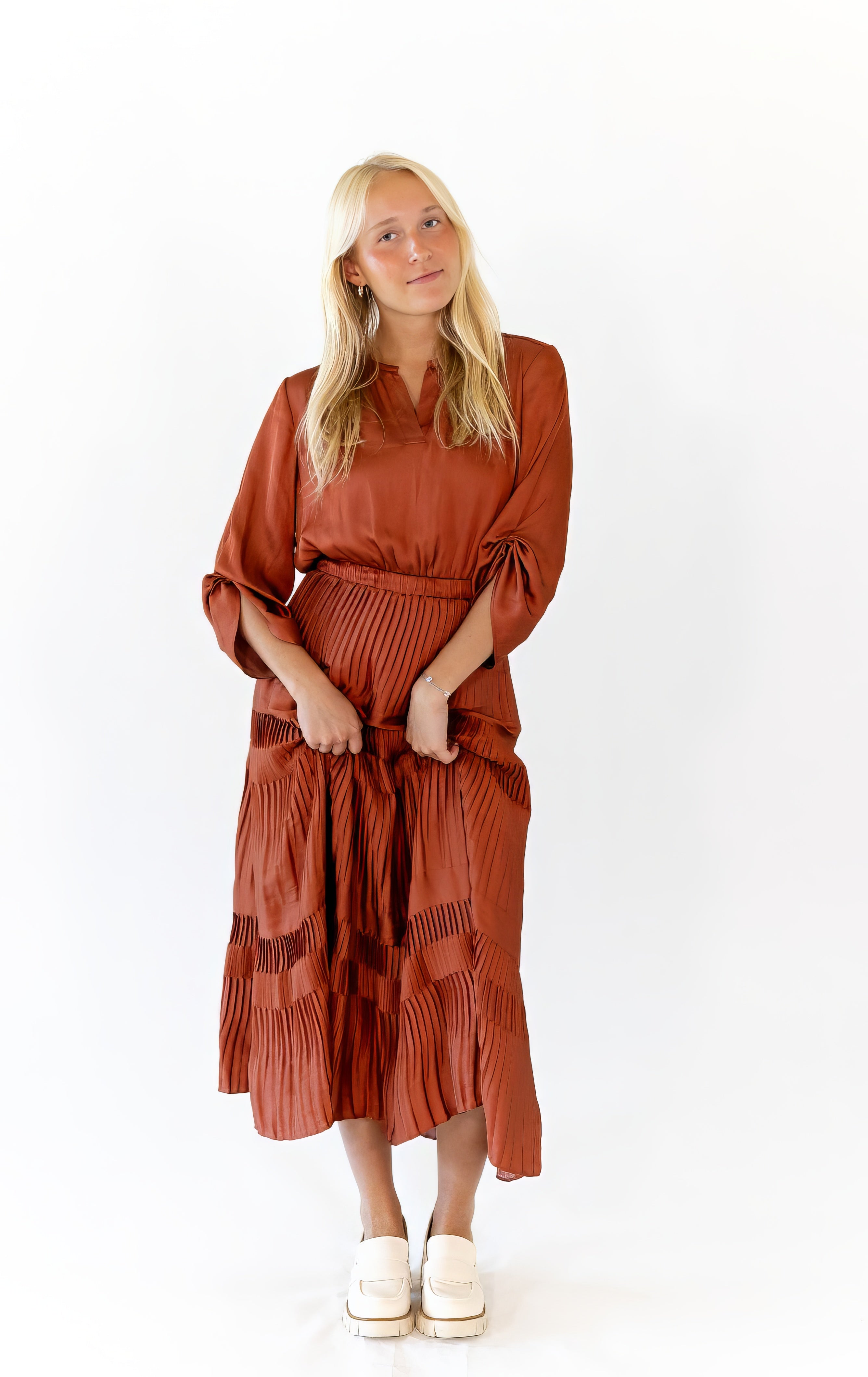 Amber Satin Midi Dress