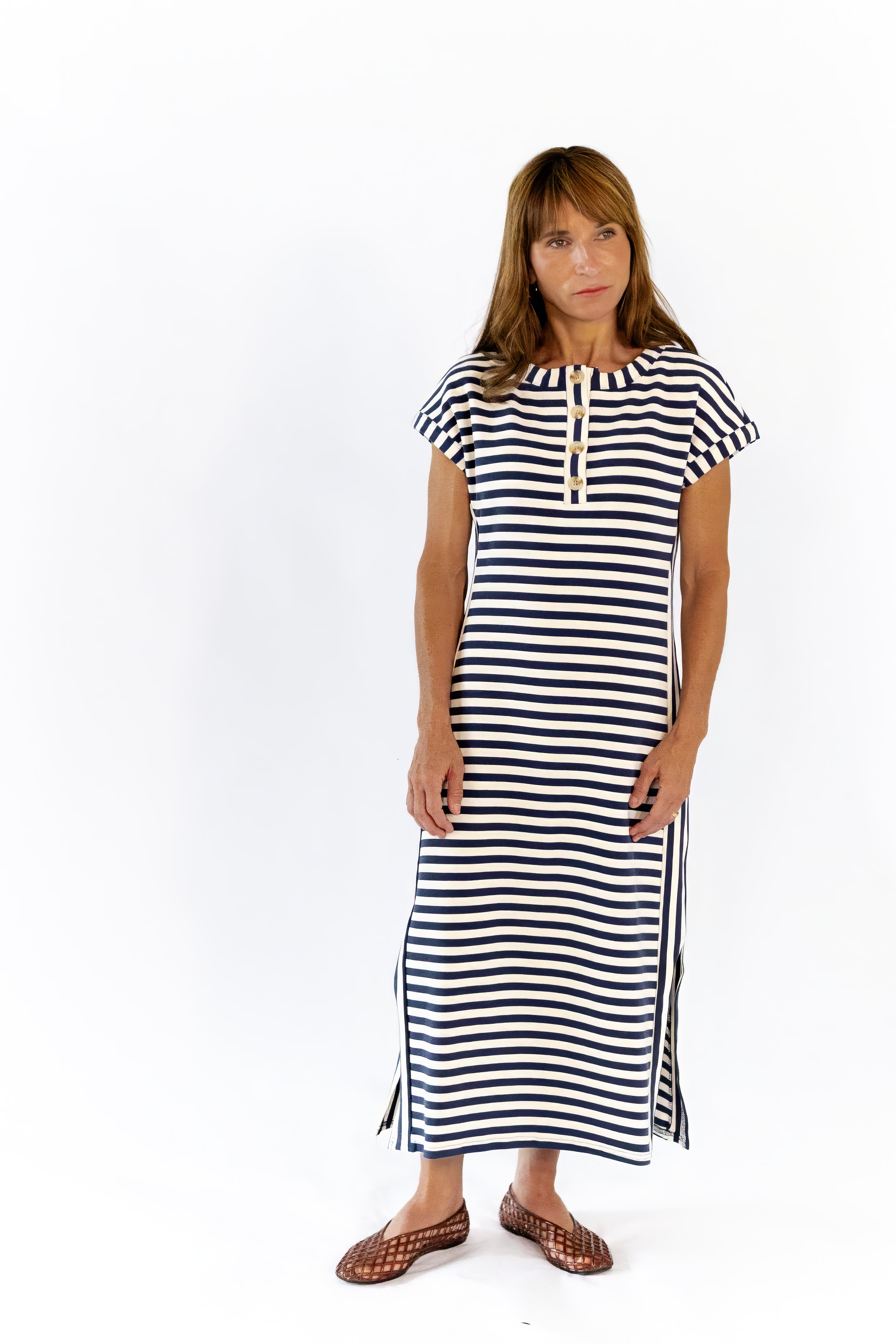 Aven Striped Henley Dress