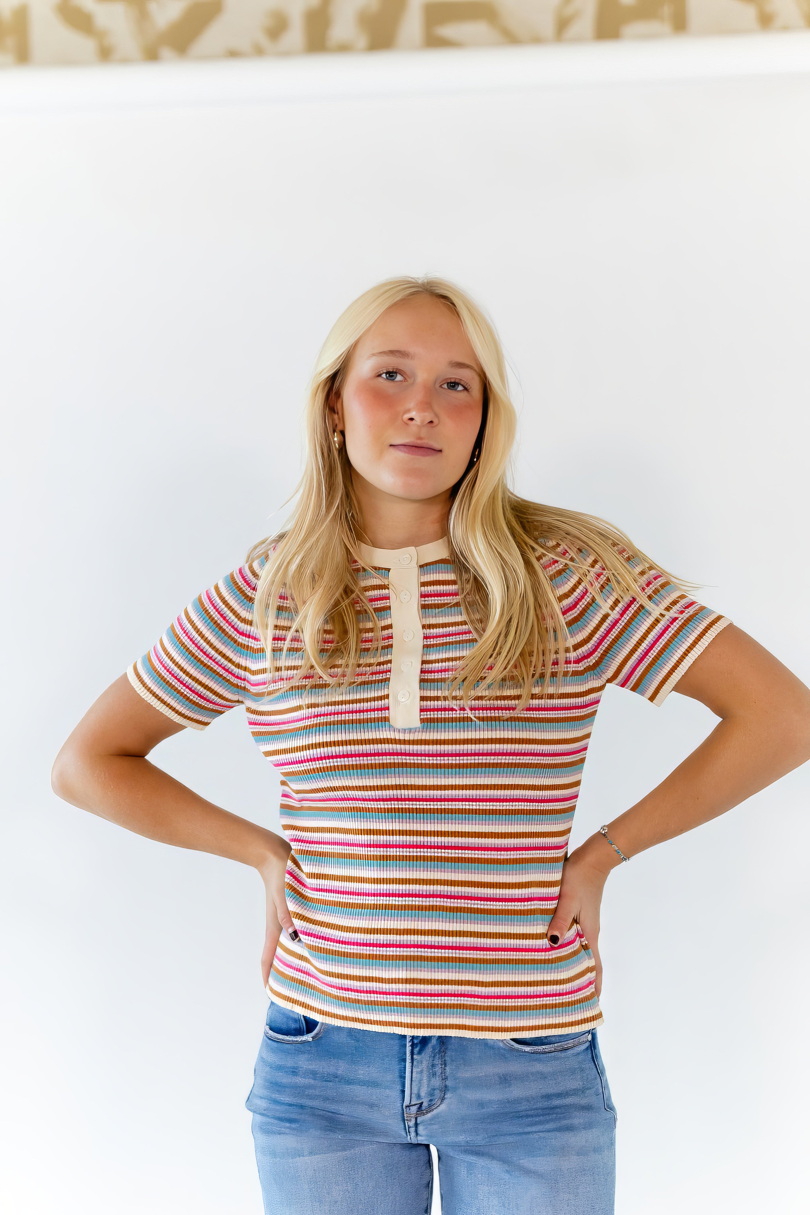 Cado Striped Knit Top